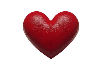 Fototapeta premium Red heart isolated for love, romance, health, and valentine display.
