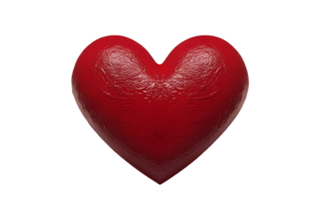 Red heart isolated for love, romance, health, and valentine display.