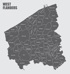 West Flanders administrative map