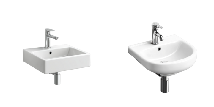 Set of hand wash sink isolated on transparent background