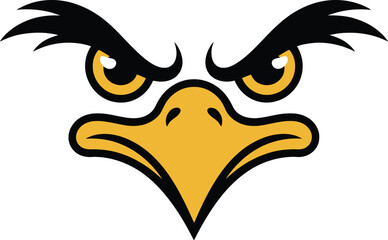 Golden eagle head cartoon mascot vector illustration wildlife nature logo design