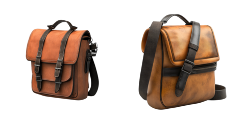 Set of sling bag isolated on transparent background