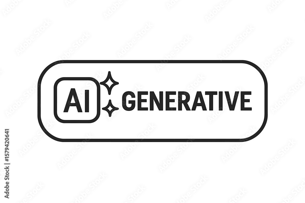 Poster ai generative button icon with sparkle symbol for app, website, ui, ux – modern artificial intellige