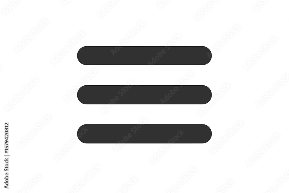 Poster minimalist hamburger menu icon. three horizontal lines. navigation button symbol for mobile app or w