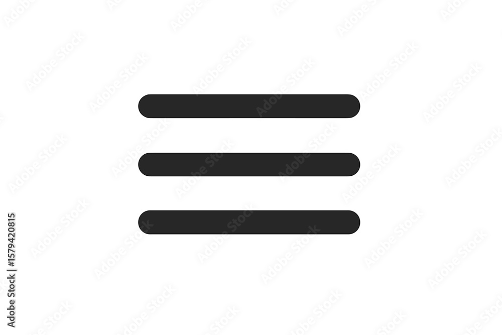 Poster minimalist hamburger menu icon. three horizontal lines. navigation button symbol for mobile app or w
