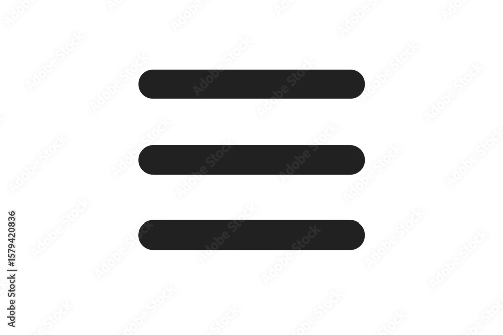 Poster minimalist hamburger menu icon. three horizontal lines. navigation symbol for mobile app or website 