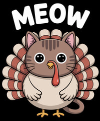 Thanksgiving Festive Gatherings Family Turkey Funny Cat