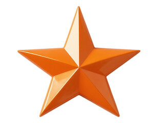 Fototapeta premium Glossy Orange Star on Transparent Background