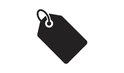 Simple black tag icon isolated on white background for retail and pricing