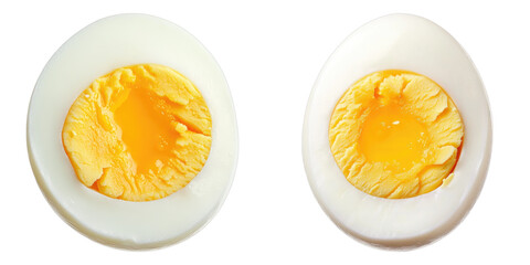 Set of boiled eggs isolated on transparent background