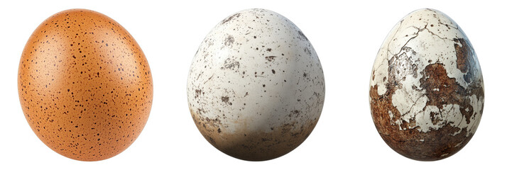 Set of brown egg isolated on transparent background