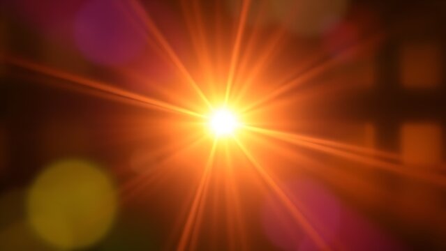 Golden lens flare with abstract gradient background