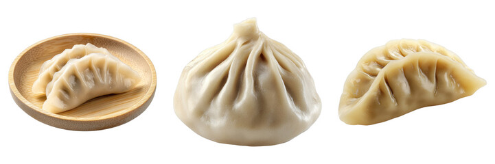 Set of dumpling isolated on transparent background