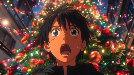 Curious young boy sitting in front of a door with a surprised expression, capturing innocence, wonder, and discovery in a warm, intimate, and homely indoor environment.

