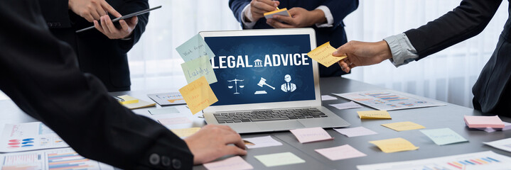 Smart legal advice website for people searching for brisk law knowledge in digital device screen...
