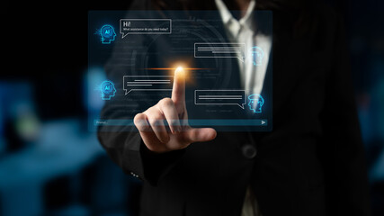 AI chatbot interface facilitates communication, chatbot, and AI interaction for automated user...