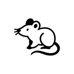 Fototapeta premium Simple mouse graphic with a minimalist style, great for use in icon design or as part of a larger creature themed project.