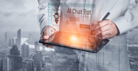 AI chatbot interface facilitates communication, chatbot, and AI interaction for automated user...