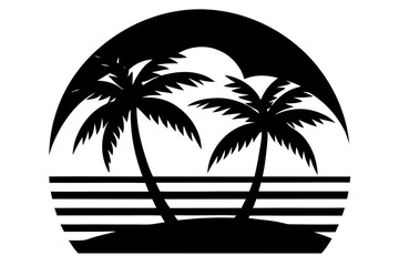 Vector art of silhouette of  palm tree 