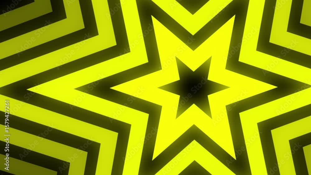 Aufkleber dynamic yellow starburst: abstract geometric pattern animation, pulsating light effects