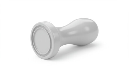 3D illustration of a plain white wax seal stamp isolated on white