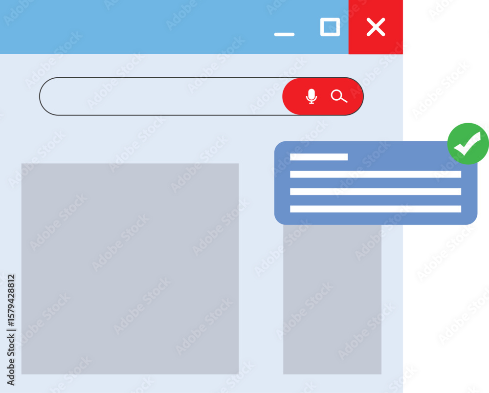 Fototapete website success notification concept with check mark, web updated task list with check mark on lapto