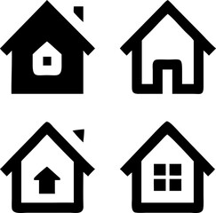 house icon collection in multiple styles. Ideal for web, apps, logos, and property listings.
