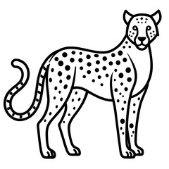 Stylized cheetah illustration with black spots isolated on white background