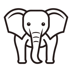 Cute cartoon elephant illustration isolated on white background