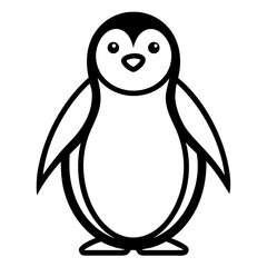 Cute cartoon penguin illustration isolated on white background