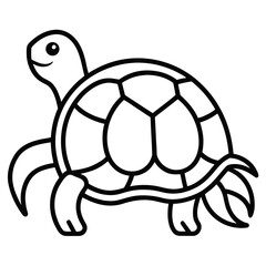 Cute cartoon turtle illustration isolated on white background