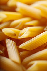 Traditional Italian Penne Pasta Made with Wheat Durum Close-Up