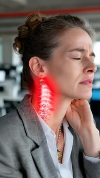 Cervical discomfort: spinal tension, nerve irritation, joint stiffness, muscle strain, vertebral damage, skeletal misalignment, posture issue, disc pressure, neck tightness, chronic ache,.