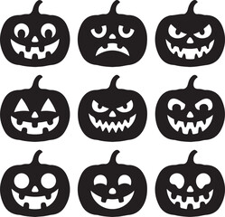 Spooky Halloween Elements Silhouette Vector Set

Witch Flying on Broom with Bats Halloween Clipart

Haunted House with Pumpkin and Bats Silhouette Design

Creepy Halloween Scene with Ghosts and Full M