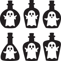 Spooky Halloween Elements Silhouette Vector Set

Witch Flying on Broom with Bats Halloween Clipart

Haunted House with Pumpkin and Bats Silhouette Design

Creepy Halloween Scene with Ghosts and Full M