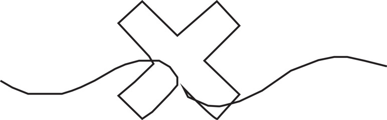 Continuous one line drawing Wrong Mark
Editable Stroke