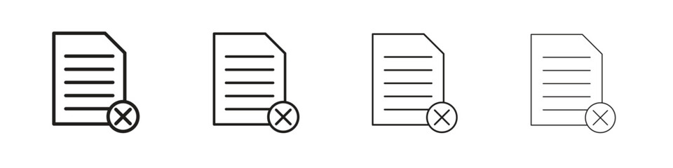 Paperless icons in minimalistic thin line strokes designs