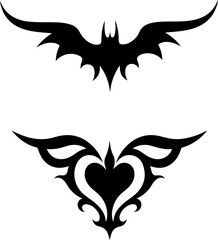 Fototapeta premium Tribal Phoenix and Flame Tattoo Designs vector bundle