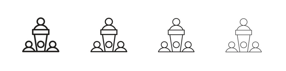 Lecture icons in minimalistic thin line strokes designs