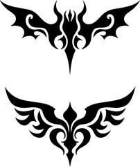 Tribal Phoenix and Flame Tattoo Designs vector bundle