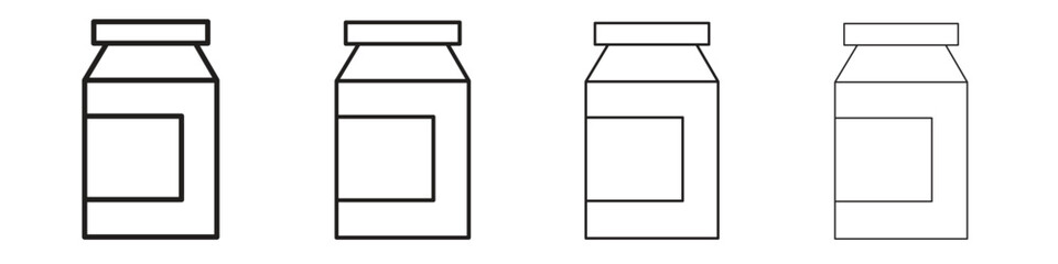 Jar icons in minimalistic thin line strokes designs