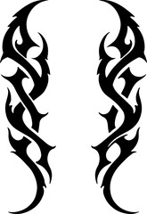 Naklejka premium Tribal Phoenix and Flame Tattoo Designs vector bundle