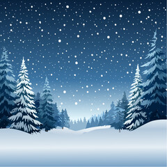 Obraz premium Snowy Winter Forest Scene with Vivid Red Accents