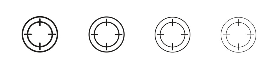 Focus icons in minimalistic thin line strokes designs