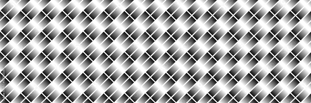Aufkleber horizontal seamless black and white gradient rectangle pattern for design and background.