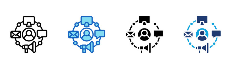 Omnichannel icon Multi Style Vector Illustration
