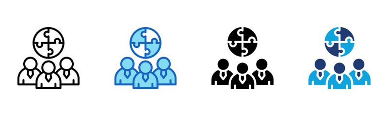 Team Collaboration icon Multi Style Vector Illustration