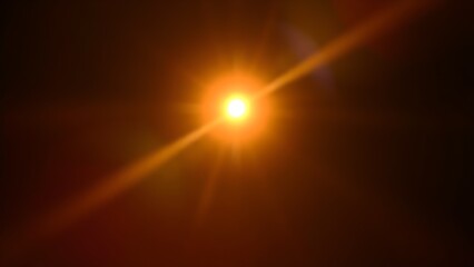 Golden lens flare with abstract gradient background