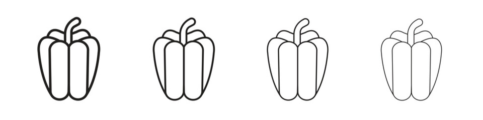 Capsicum icons in minimalistic thin line strokes designs