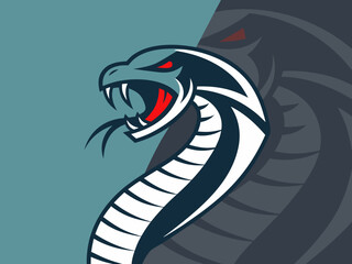 Aggressive Snake and Sword Emblem, Ideal for Logos or Graphics